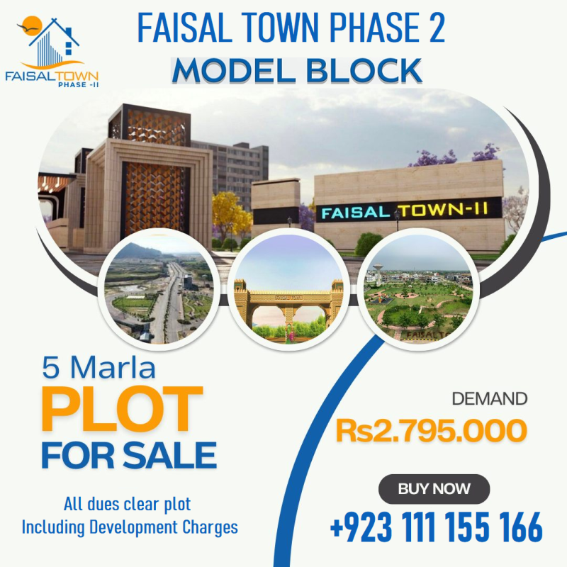 Faisal Town 5 marla plot for sale Model Block Sector O-2