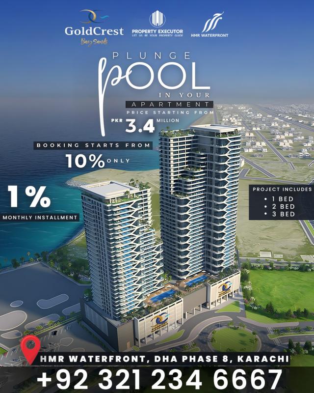 Luxury 862 Sqft Flat for Sale in DHA Phase 8, Karachi – Easy Installment Plan