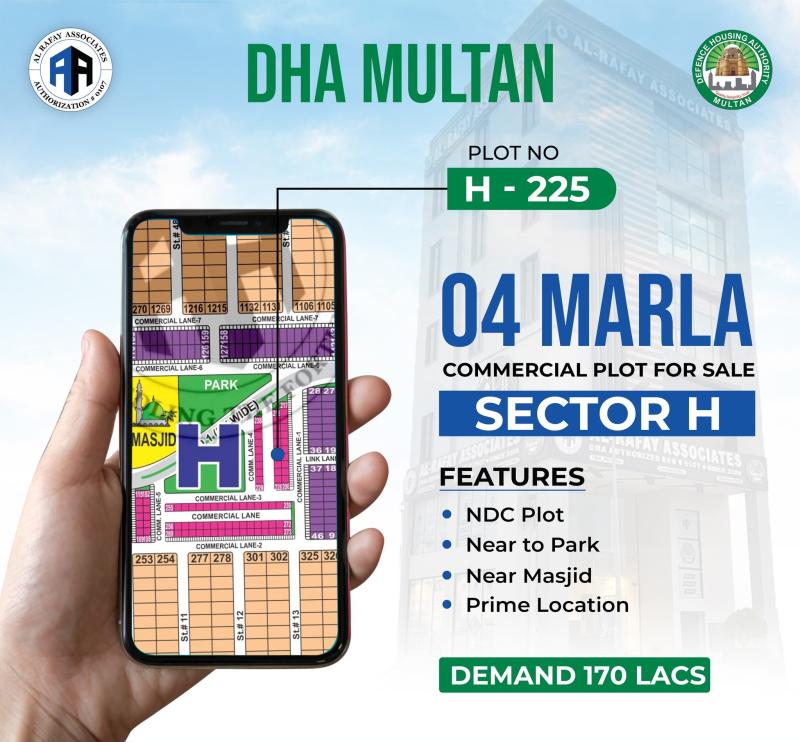 An Ideal Location 4 Marla Commercial Plot For Sale at DHA Multan