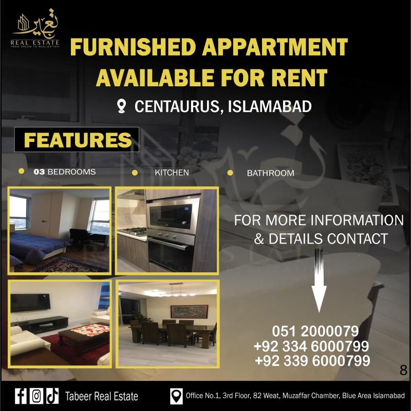 Furnished Apartment Available For Rent , Islamabad